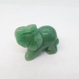 Carved Green Jade Elephant Figure Ornament Vintage c1980