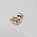 Sterling Silver Opal Set Modernist Charm Pendant Vintage c1970