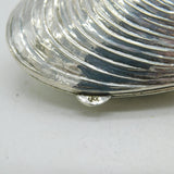 Italian .800 Silver Novelty Mussel Shell Trinket Box Vintage c1970s
