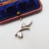 Sterling Silver Arc and Diamond Paste Charm Pendant Vintage c1970