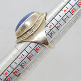 Sterling Silver Cabochon Lapis Lazuli Chunky Statement Ring Vintage c1970 Size L