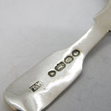 Victorian Sterling Silver Floral Bowl Tea Caddy Spoon Antique 1850 London