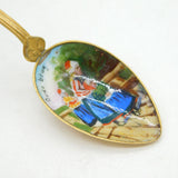 20th Century Gilt Metal & Colourful Enamel Amsterdam Souvenir Spoon Antique
