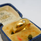 Victorian Boxed 18ct Gold & 0.1ct Diamond Gypsy Ring Antique c1890s