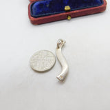 Sterling Silver Twisted Bar Charm Pendant Vintage c1970
