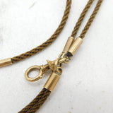 Georgian 9ct Gold & Woven Hair Long Guard Watch Chain Antique c1820s