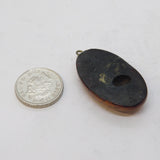 Sterling Silver Baltic Amber Drop Charm Pendant Vintage c1970s