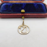 Sterling Silver 21st Birthday Charm Pendant Vintage c1970