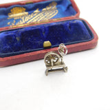 Sterling Silver Spinning Wheel Charm Pendant Vintage c1970