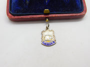 Sterling Silver and Enamel Poole Travel Shield Charm Pendant Vintage c1970