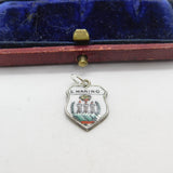 Sterling Silver and Enamel San Marino Travel Shield Charm Pendant Vintage c1970