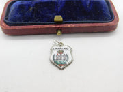Sterling Silver and Enamel San Marino Travel Shield Charm Pendant Vintage c1970