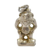 Sterling Silver Green Man Beast Style Charm Pendant Vintage c1970