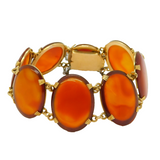 Victorian Scottish 18ct Gold & Carnelian Agate Panel Bracelet Antique c1860s