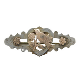 Edwardian Gold & Sterling Silver Swallow Sweetheart Brooch Antique Birmingham
