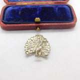 Sterling Silver Peacock Charm Pendant Vintage c1970