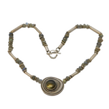 Studio Sterling Silver & Labradorite Dress Pendant Necklace Vintage London