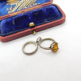 Sterling Silver Wedding Engagement Ring Charm Pendant Vintage c1970
