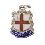 Sterling Silver Enamel London Charm Pendant Vintage c1970s