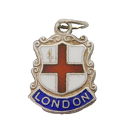 Sterling Silver Enamel London Charm Pendant Vintage c1970s