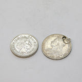 Sterling Silver Queen Victoria Sixpence Coin Charm Pendant Antique 1893
