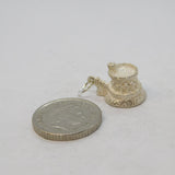 Sterling Silver Castle Charm Pendant Vintage c1970s