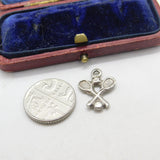 Sterling Silver Crossed Tennis Rackets Charm Pendant Vintage c1970