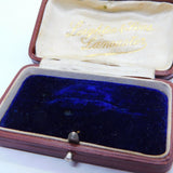 Edwardian Tooled Leather Jewellery Brooch Box 'Leighton & Sons, Lancaster'
