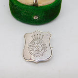 Sterling Silver 'Blood & Fire' Shield Brooch Pin Antique 1923 Birmingham