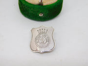 Sterling Silver 'Blood & Fire' Shield Brooch Pin Antique 1923 Birmingham