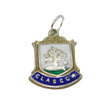 Sterling Silver Enamel Shield Glasgow Souvenir Charm Pendant Vintage c1970