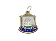 Sterling Silver Enamel Shield Glasgow Souvenir Charm Pendant Vintage c1970