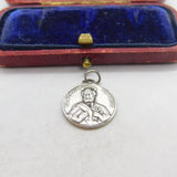 800 Silver Sanctus Petrus Coin Charm Pendant Vintage c1970
