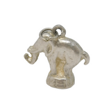 Sterling Silver Circus Elephant Charm Pendant Vintage c1970