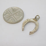 Sterling Silver Good Luck Horseshoe Charm Pendant Vintage c1970