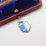 Sterling Silver and Enamel Luzern Travel Shield Charm Pendant Vintage c1970