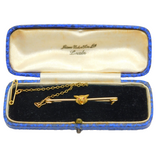 Victorian Boxed 18ct Gold Fox Mask Stock Pin Brooch Antique c1880s
