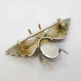 Austro-Hungarian .800 Silver & Turquoise Insect Bug Brooch Antique c1880s