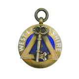 Edwardian Sterling Silver & Enamel West Lancashire Fob Antique 1905 Birmingham