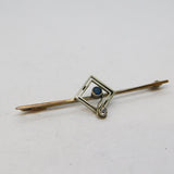 9ct Gold & Sterling Silver, Paste & Spinel Brooch Antique c1930 Art Deco