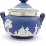 Sterling Silver Mounted Tunstall Ware Sugar Bowl Antique 1921 Birmingham