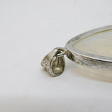 Sterling Silver Mounted Large Cabochon Moonstone Drop Pendant Vintage c1980