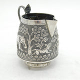 19th Century Indian Kutch Sterling Silver Animal Pattern Cream Jug Antique