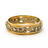 9ct Yellow Gold & Sterling Silver Paste Set Eternity Ring Antique c1920s Deco