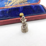 Sterling Silver Welsh Lady Charm Pendant Vintage c1970