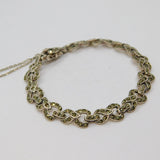 Sterling Silver Marcasite Art Deco Style Patterned Panel Bracelet Modern c1990s