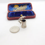 Sterling Silver Opening Beer Stein Charm Pendant Vintage c1970