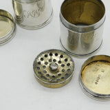 Victorian Pair of Sterling Silver Travelling Salt & Mustard Pot Antique London