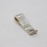 Sterling Silver Brushed Finish Amethyst Curved Drop Pendant Vintage c1970