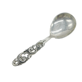 20th Century Norwegian .830 Silver Floral Pattern Tea Caddy Spoon Antique